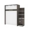 Bestar Cielo Full Murphy Bed with Floating Shelves (79W), Bark Grey & White 80897-47 - alternate 1